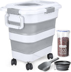 Dog Food Storage Container，10-25 lbs Airtight Collapsible Cat Food Storage by TIOVERY