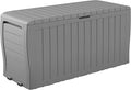 Keter Marvel Plus 71 Gallon Resin Outdoor Storage Box for Patio, Balcony & Garden – Weather‑Resistant Deck Box for Cushions, Pillows, Pool Floats & Tools, Light Grey by Keter