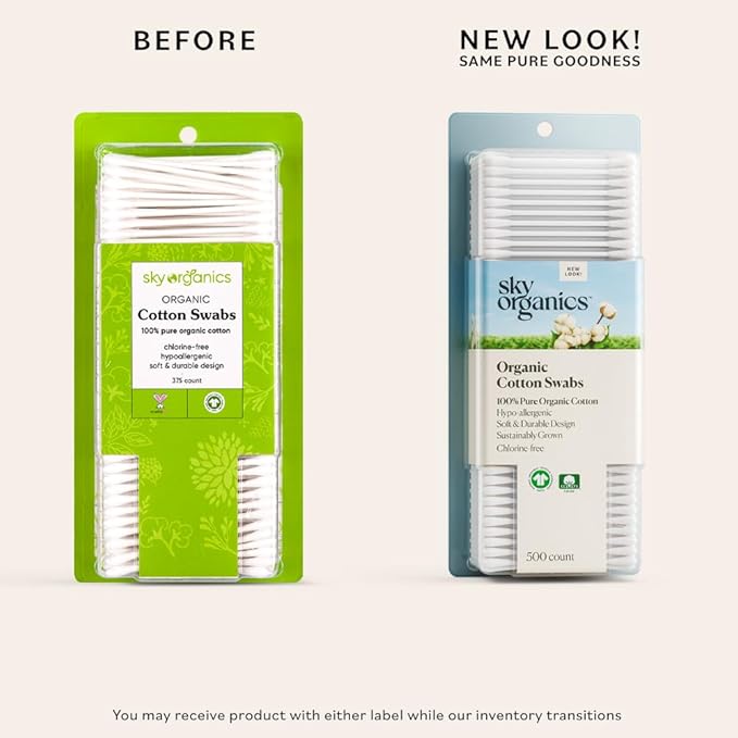 Sky Organics - Organic Cotton Swabs - Strong & Durable - Hypoallergenic - - Image 2
