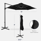 Best Choice Products 10ft Offset Cantilever Hanging Market Patio Umbrella, Smooth 360° Rotation, 8 Sturdy Ribs, Easy Adjustment - Black - Image 2