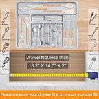 Silverware Drawer Organizer for Kitchen, Adjustable Utensil Drawer Organizer - Image 5