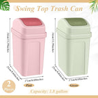 Sumind 2 Pcs 1.8 Gallon Bathroom Trash Can - Image 2