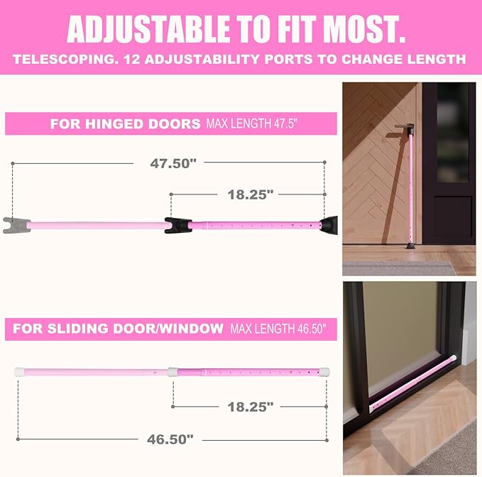 SECURITYMAN 3-in-1 Door Security Bar & Sliding Door Security Bar - Image 3