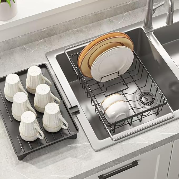LEMIKKLE Roll Up Dish Drying Rack, Over The Sink Dish Drainer Rack, Foldable - Image 6