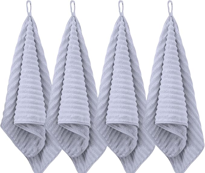 4PCS Gray Microfiber Hand Towels by Unknown