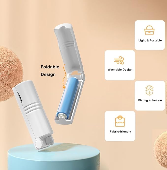 Mini Reusable Lint Roller for Travel, 8 Pack Washable Foldable Lint Remover - Image 6