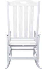 Oversized Rocking Chair Set of 4, Outdoor Rocking Chair for Adults, All Weather Resistant Porch Rocker for Lawn Garden, White - Image 6