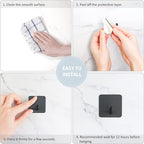 VIS'V Adhesive Hooks, Heavy Duty Shower Wall Stick on Hooks, Waterproof - Image 6