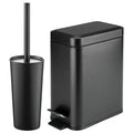 mDesign Metal Freestanding Slim Toilet Bowl Brush and Holder + Rectangle Narrow by mDesign