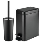 mDesign Metal Freestanding Slim Toilet Bowl Brush and Holder + Rectangle Narrow by mDesign