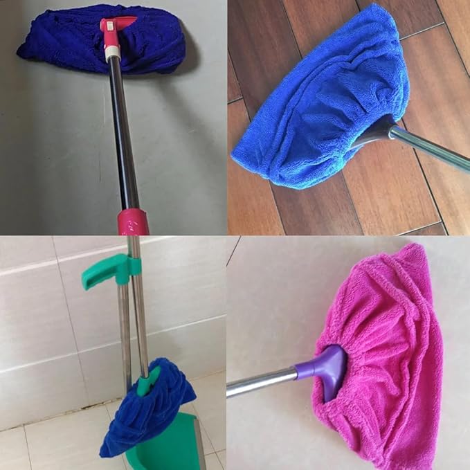 2 Pack Broom Pads to Baseboard Cleaner Tool Sweep Broom Cloth Cover Reusable - Image 7