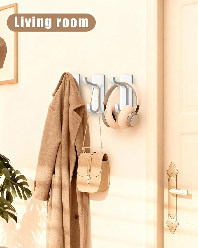 6 Pack Self Adhesive Coat Hooks - Image 2