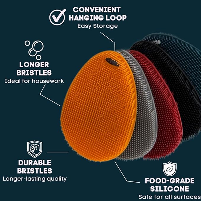 Silicone Sponge Dish Scrubber - Image 3