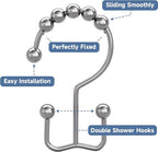 Titanker Shower Curtain Hooks Rings, Rust Resistant Metal Double Glide Shower - Image 5