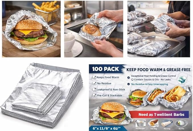 ANGEL’S PEEL LOUNGE Insulated Aluminum Foil Hamburger Bags - Image 2