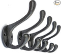 Ambipolar 5 Pack Decorative Cast Iron Heavy Duty Double Hooks, Wall Mounted by Ambipolar