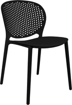 2xhome Set of 4 Patio Dining Chairs | Modern Stackable Outdoor Pool Side Chair | Weather Resistant Plastic for Yard, Porch, Balcony, Kitchen, Black - Image 8
