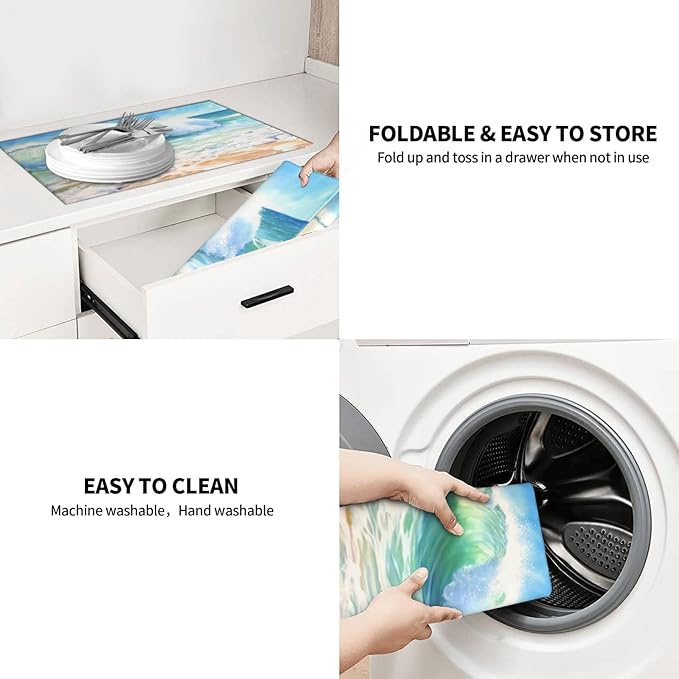 Large Dish Drying Mats For Kitchen Counter Microfiber Kitchen Drying Mat XL - Image 9