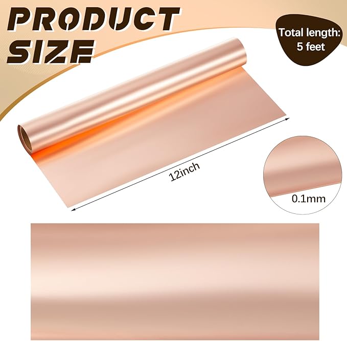 Yaocom 1 Roll Aluminum Metal Crafts DIY Foil 12 Inch x 5 ft x 0.1 mm Thick - Image 2