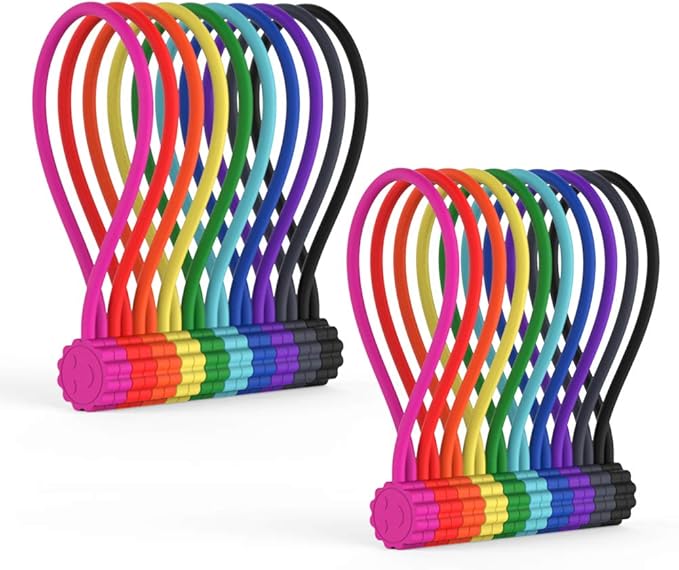 Rich&Ray Silicone Magnetic Cable Ties, Reusable Phone Cord Organizer, Magnetic by RichRay
