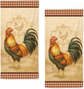 Farm Chicken Hand Towels, Decorative Rooster Towels Sets of 2 Soft Rustic by qiuhuang