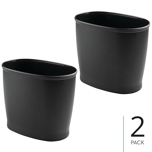 iDesign Slim Plastic Bathroom Trash Can, Small Garbage Bin - Image 2