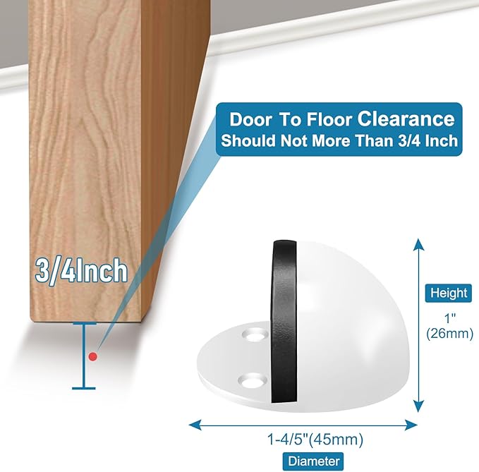 10 Pack Door Stoppers Adhesive Floor Mounted Door Stop No Drill - Image 2