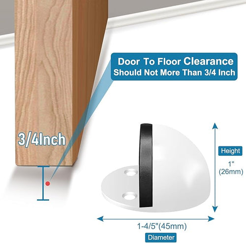 10 Pack Door Stoppers Adhesive Floor Mounted Door Stop No Drill - Image 2