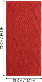 Artoid Mode 2 Pcs Red 3D Diamond Grid Jacquard Hand Towels - Image 8