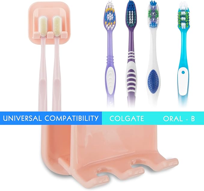 2 PCS Self-Adhesive Toothbrush Holders Wall Mounted, Water Proof Toothbrush Hook - Image 3