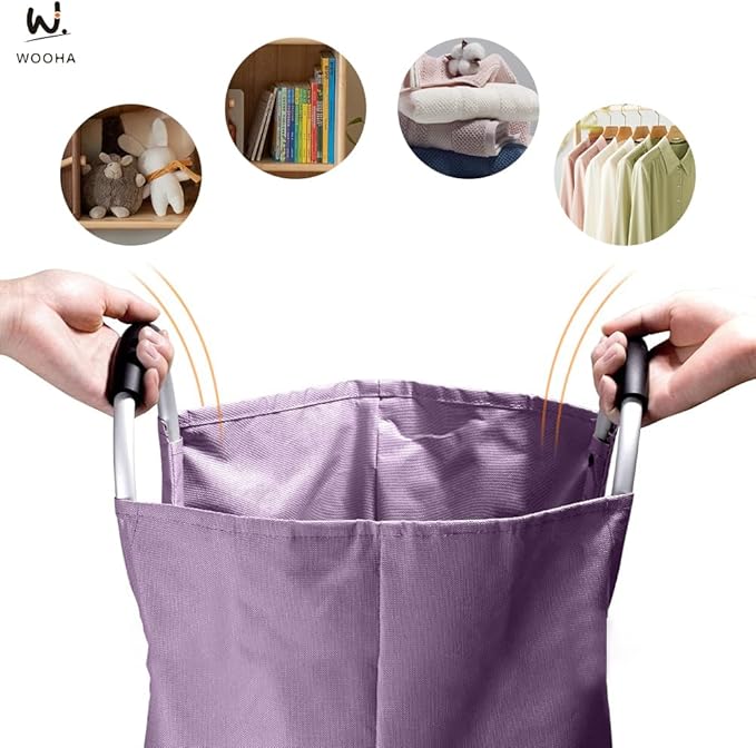 WOOHA Laundry Basket, Laundry Hamper, Collapsible Folding Clothes Hamper - Image 3