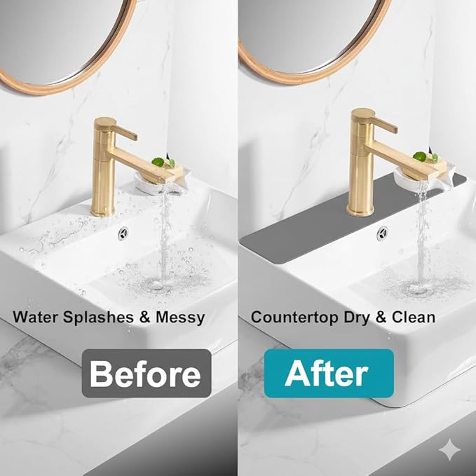 Customizable Faucet Mat for Kitchen Sink: 30"L x 5.5"W DIY Cuttable Bathroom - Image 6