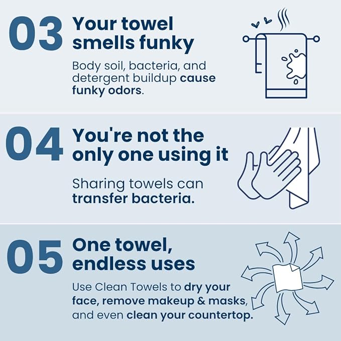Clean Skin Club Clean Towels®, 100% USDA Biobased Face Towel, Disposable Face - Image 5