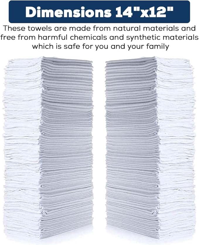 Simpli-Magic Cotton Shop Towels 14"x12" – Reusable Cleaning Shop Rags - Image 3
