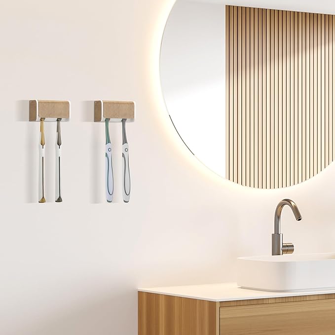 2 PCS Toothbrush Holders Wall Mounted - Image 2