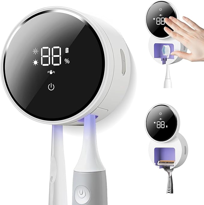 Wall Mounted Toothbrush Holder & Toothbrush Cleaner, Electric Toothbrush Holder by Shker