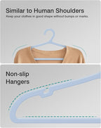 80 Pack Clothes Hangers, Non Slip Plastic Coat Hangers, Space Saving, Heavy Duty - Image 3