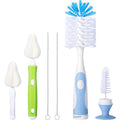 Baby Bottle Brush Set with Nylon Nipple Cleaner, Sponge & Straw Brushes by CAREBABYMORE