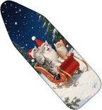 Nuxovilar Ironing Board Covers Winter Cats in Sleigh Pattern Polyester 15x54 by Nuxovilar