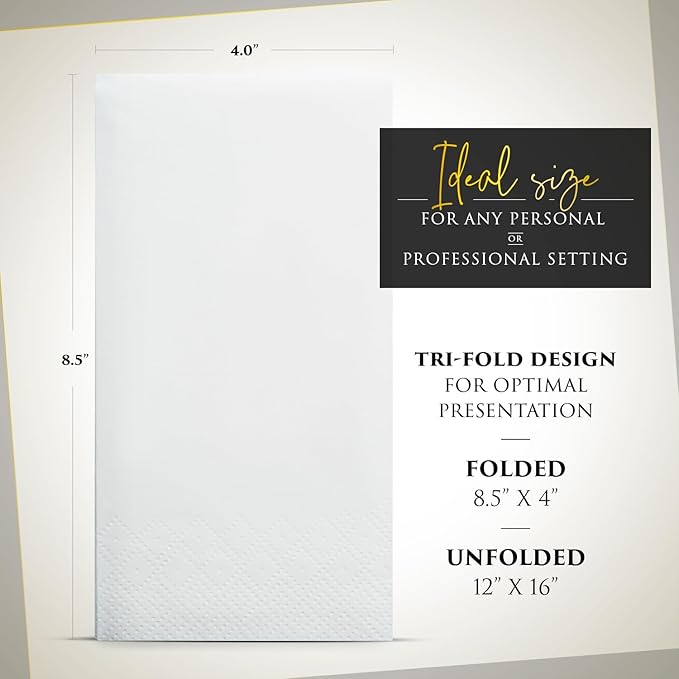 Linen Feel Disposable Napkins, Hand Towels - Image 3