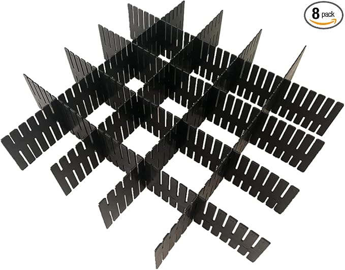 8pcs DIY Plastic Drawer Organizer Adjustable Drawer Dividers by WeFoonLo