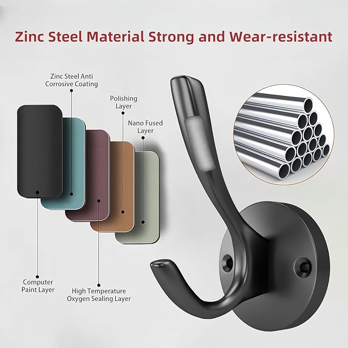 ZUONAI Black Towel Hook Black Towel Hooks - Image 5