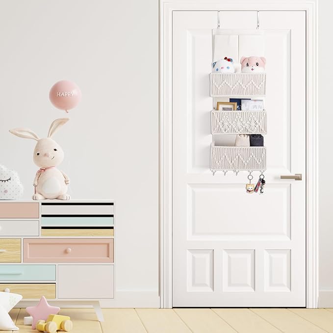 ANTIS'S HOME Over The Door Organizer Boho Bedroom Decor Nursery Storage - Image 9