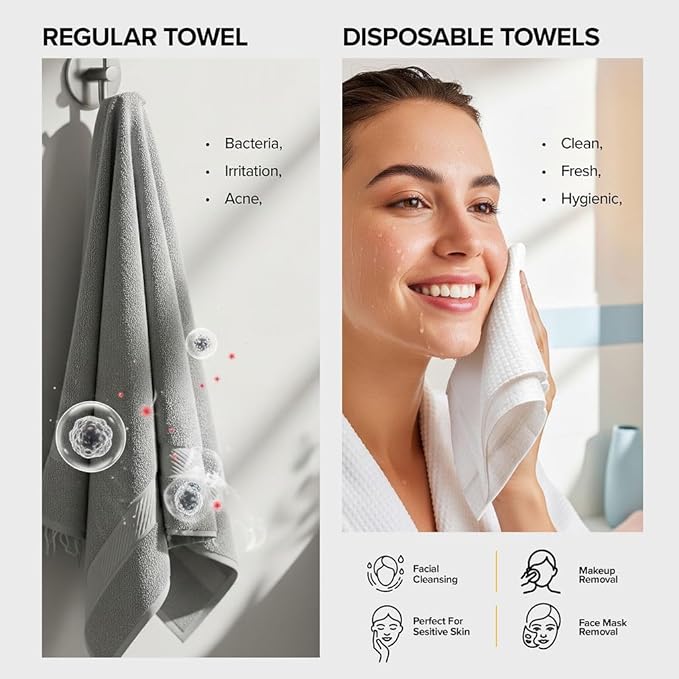 Face Towels - Ultra Soft and Thick Disposable Face Towelettes - Image 3