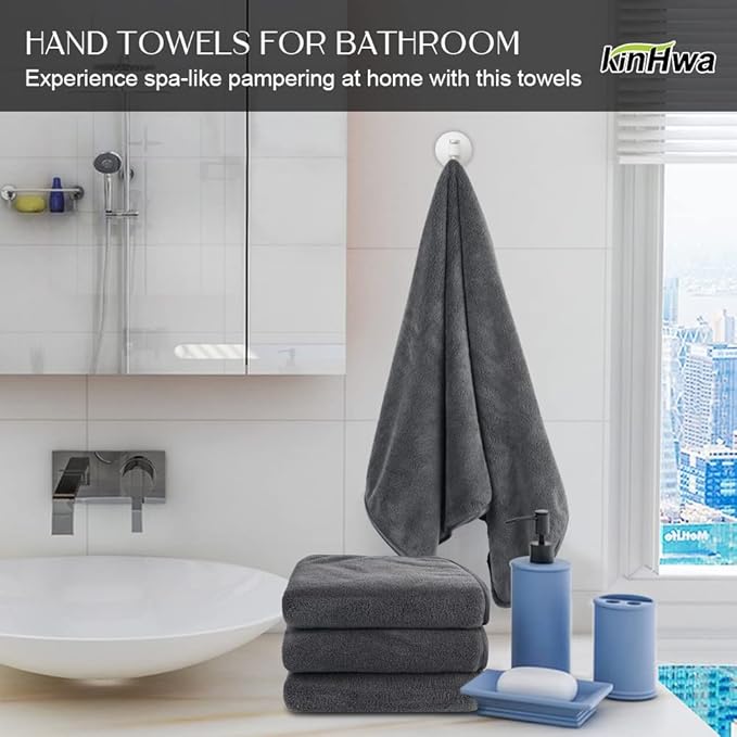 KinHwa Microfiber Hand Towel Ultra Soft Large Hand Towels - Image 5