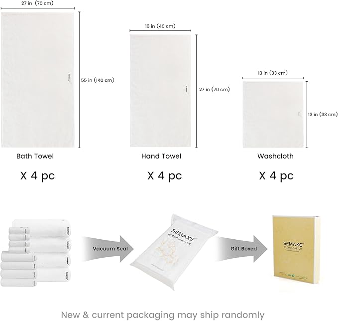 SEMAXE 12-Piece Family Bathroom Towel Set - Image 2