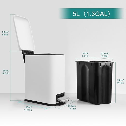 1.3 Gallon Stainless Steel Trash Can - Image 5