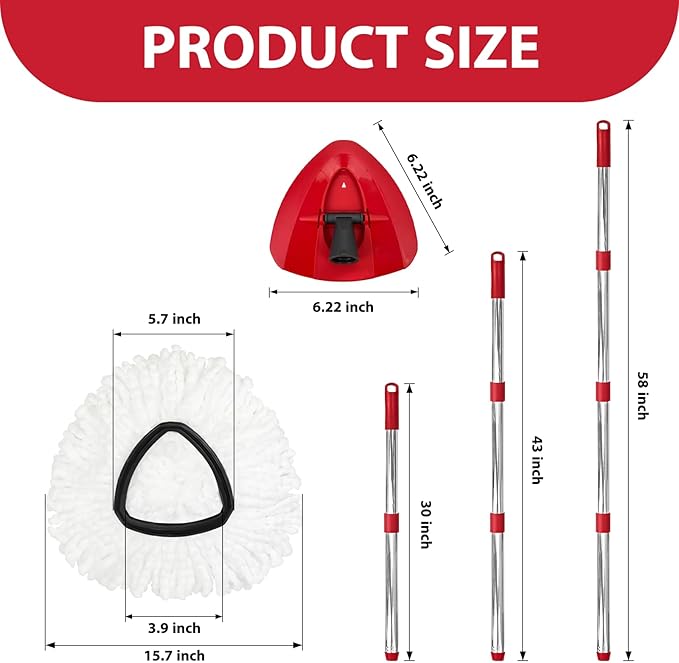 Spin Mop Replacement Set for O-Ceda EasyWring 1-Tank System, Includes 2 Mop - Image 3