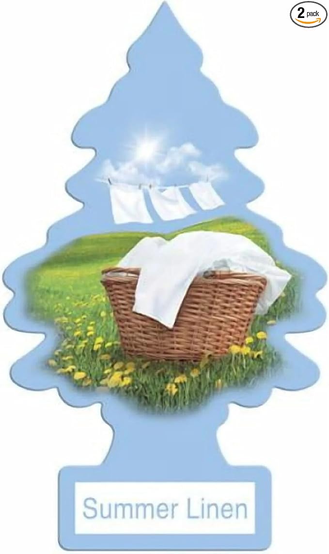 Little Trees Cardboard Hanging Car, Home & Office Air Freshener, Summer Linen by LITTLETREES