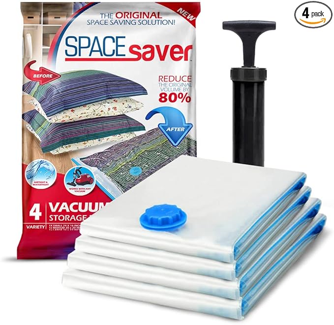 4 Pack Variety Vacuum Storage Bags by Spacesaver
